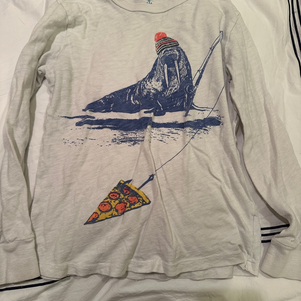 Crewcuts White Shirt with fishing Walrus